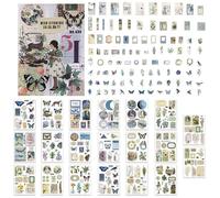 TYXHXTF 360PCS Pegatinas de Aesthetic, Scrapbooking Materiales Vintage Pegatinas de Isla Verde Natural, Decorativas para Scrapbooking Álbumes Recortes Diario Cuaderno