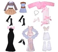TYXHXTF Set di 21 Vestiti Compatibile con Bambole Barbie, Bambole Abbigliamento e Accessori, Compatibile con Barbie, 6 Abiti da Sera, per Bambole da 11,5 Pollici