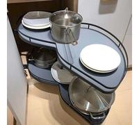 TYYCKJ Adecuado para gabinetes de 36"/900 mm, Sistema de Bloqueo silencioso de Altura Ajustable, gabinete de Cocina Giratorio para Esquina ciega, Estante de Almacenamiento extraíble