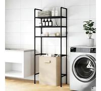 TYYCKJ Estante de Almacenamiento de plástico Que Ahorra Espacio para Colocar sobre el Inodoro y la Lavadora, Organizador de baño (Negro)