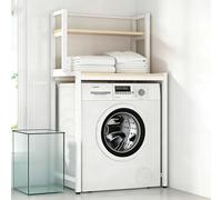 TYYCKJ Estantería para Colocar sobre la Lavadora: Estantes Resistentes para organizar la lavandería | Sistema de estanterías para Colocar sobre la Lavadora y la Secadora en el baño (Blanco, 2 Nivel