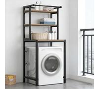 TYYCKJ Estantería para Colocar sobre la Lavadora: Estantes Resistentes para organizar la lavandería | Sistema de estanterías para Colocar sobre la Lavadora y la Secadora en el baño (Negro, 3 nivele