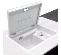 TYYCKJ Grifo Oculto con Tapa Elevable De Acero Inoxidable Blanco con Barra Lavadora De Tazas