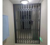 TYYCKJ Rejas antirrobo con Cerradura para Puertas correderas y Ventanas Plegables, Valla de Seguridad Extensible para sótanos, reja de Puerta Tipo acordeón para Gatos y Perros (150 x 150 cm/59 x 59