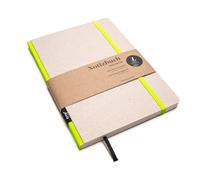 tyyp Cuaderno A5 punteado "clásico" - Puntos precisos para pensamientos claros, cartón reciclado, amarillo neón