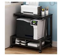 Tyzlup Mueble Impresora Carrito Impresora Móvil Bajo Escritorio con Ruedas, Estante Rodante 3 Niveles Estructura Acero, Soporte Impresora Multiusos para Oficina Hogar(Black,B)