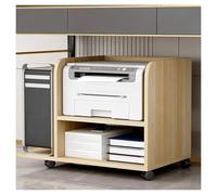 Tyzlup Mueble Impresora Soporte Impresora Compacto bajo Escritorio, Carrito Impresora móvil con Estante de Almacenamiento, Mesa Impresora pequeña Negra(Light Wood,B1)