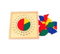 tyzqsm Tablero Montessori de Fracciones Redondas, Material Didáctico para Enseñar Fracciones