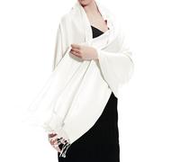TZ Promise Chales y envolturas de pashmina para mujer para vestidos de noche, bufanda larga suave y grande para bodas, novias, eventos formales, Crema, Talla única