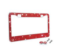 Tzarrot Marco de matrícula de Metal Brillante con Diamantes de imitación para Mujeres, a Prueba de Herrumbre, Accesorios de Coche para Mujeres y niñas