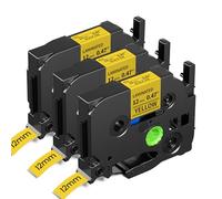 TZe-631 Compatible con Brother P-touch Bandas 12 mm Amarillo TZ631 12 mm | TZe631 para Brother TZe 0.47 Cinta laminada para Ptouch H100LB H105 1010 H107 1000 1005, negro sobre amarillo