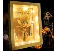 TZEKING Caja Regalo Boda de Madera,Regalo de Dinero para Bodas,Regalo Creativo para Novios,Juego de Dinero,Caja de Madera,flores secas,Tubo de Ensayo,Señor y señora,aniversario de boda