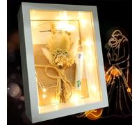 TZEKING Caja Regalo Boda de Madera,Regalo de Dinero para Bodas,Regalo Creativo para Novios,Juego de Dinero,Caja de Madera,flores secas,Tubo de Ensayo,Señor y señora,aniversario de boda