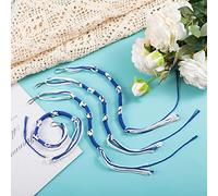 Tzitzits - Juego de 4 borlas Tzitzits con ganchos para colgar con hilo azul más largo del Mesías, Tzitzits Kosher para hombres y mujeres, decoración de oración