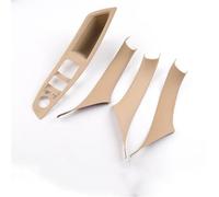 TZIUSFAC 4 Unids/set Manija De Puerta Interior De Coche Panel Cubierta Embellecedora De Tirar Protector LHD Para Serie 5 F10 F18 F11 2011-2016 2017(Beige)
