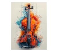 TZKRWRH Lienzos Cuadros Decorativos Decoracion Pared Patrón musical Impresión En Lienzo estilo Abstracto Cuadro Modernos para Decoracion de Salon（Naranja 49-80x120cm Sin marco