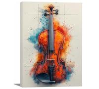 TZKRWRH Lienzos Cuadros Decorativos Decoracion Pared Patrón musical Impresión En Lienzo estilo Abstracto Cuadro Modernos para Decoracion de Salon（Naranja 49-30x45cm Enmarcado