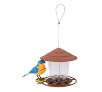 TZLMWDFRWG Comederos para Pájaros para Colgar Al Aire Libre, Diseño de Tapa a Presión, Alimentación Automática, Comedero para Pájaros Salvajes a Prueba de Sol con Pájaro Simulado