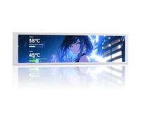 TZMRIT 9.16 Inch Universal LCD Screen Display for PC, Customizable ARGB Frame, Temperature Display Panel, Mini Monitor, with Preset & DIY Themes for Gaming PC Case/CPU Cooler (WH)