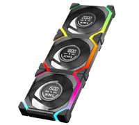 TZMRIT GALAXY-V2 ARGB PWM PC Fan 120 mm with Speed Display, 2100 RPM/61.54 CFM Airflow, Daisy Chain One Cable Connection, Forward & Reverse Design, Triple Pack (BKRF)
