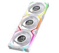 TZMRIT GALAXY-V2 ARGB PWM PC Fan 120 mm with Speed Display, 2100 RPM/61.54 CFM Airflow, Daisy Chain One Cable Connection, Forward & Reverse Design, Triple Pack (WHRF)