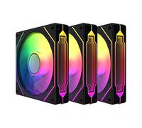 TZMRIT Prism 4PRO Reverse Blade RGB PC Fan 120 mm Pack of 3 [Infinity Mirror] [1600±10% RPM] 5V3PIN ARGB and 12V4PIN PWM Fan Black