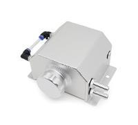 TZNTOWG Tanque De Desbordamiento De Refrigerante De Motor De Aleación De Aluminio Universal, 1000 Ml/2000 Ml, Cuadrado, 1 L/2 L, con Tapón De Drenaje.(1L-Silver)