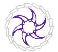 TZOBXDP Disco de Bicicleta con disipación de Calor Hueco, 160mm, 180mm, Freno de Disco de Aceite Ultraligero, Bicicleta de montaña y Carretera, 6 Pernos(Purple 160mm)