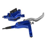 TZOBXDP Freno de Disco hidráulico MTB de 4 pistones, Pastillas de Freno de refrigeración de 850mm y 1500mm, presión de Aceite Am DH, Freno de Disco(Blue-Right Rear)