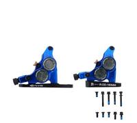 TZOBXDP Pinzas de Disco hidráulico de Montaje Plano de 4 pistones, Abrazaderas de Aceite Mineral, Frenos térmicos CNC de Aluminio para Bicicleta de Carretera(No Rotor Blue)