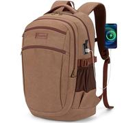 Tzowla Laoptop - Mochila de lona vintage para laptop para hombres y mujeres, mochila universitaria, viajes, trabajo, ajuste de 15.6 pulgadas, Marrón, 15.6inch