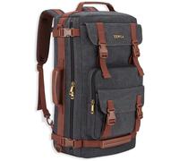 Tzowla Mochila de lona de viaje 3-en-1 mochila convertible bolsa de viaje adecuada para portátil de 17 pulgadas, Negro , L-40 Liter