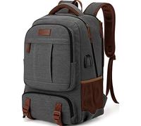 Tzowla Mochila de lona para laptop, bolsa para hombres y mujeres, mochila de trabajo para la escuela, viajes, universidad, trabajo, para laptop de 17.3 pulgadas, bolsa de libros con puerto de carga