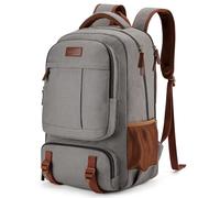 Tzowla Mochila de lona para laptop, mochila escolar para hombres y mujeres, mochila de viaje para laptop de 15.6 a 17.3 pulgadas, bolsa de libros con puerto de carga USB, 15.6inch