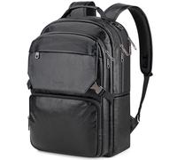 Tzowla Mochila de piel para hombre, mochila clásica de piel auténtica para mujer con puerto de carga USB/tipo C para portátiles de 15,6 pulgadas, mochila de día delgada para trabajo, negocios, color