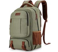 Tzowla Mochila Lona Portatil Hombre,Bolsa para Mujer,Mochila de Vintage Trabajo Viaje para Ordenador Portatil de 17-17,3 Pulgadas,Mochila para Portatil Escolar con Puerto de Carga USB-Verde