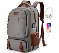 Tzowla Mochila Lona Portatil Hombre,Bolsa para Mujer,Mochila de Vintage Trabajo Viaje para Ordenador Portatil de 17-17,3 Pulgadas,Mochila para Portatil Escolar con Puerto de Carga USB-Caqui