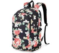 Tzowla Mochila Mujer Hombre de Viaje para Portátil Resistente al Agua y Antirrobo con Puerto de Carga USB y Candado Mochilas de 15,6 Pulgadas para Estudiantes Universitarios - Flor Rose