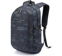 Tzowla Mochila Mujer Hombre de Viaje para Portátil Resistente al Agua y Antirrobo con Puerto de Carga USB y Candado Mochilas de 17,3 Pulgadas para Estudiantes Universitarios - Azul Camuflaje