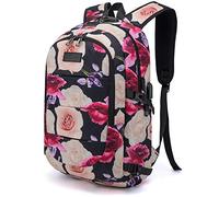 Tzowla Mochila Mujer Hombre de Viaje para Portátil Resistente al Agua y Antirrobo con Puerto de Carga USB y Candado Mochilas de 15,6 Pulgadas para Estudiantes Universitarios - Flor