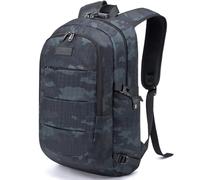 Tzowla Mochila Mujer Hombre de Viaje para Portátil Resistente al Agua y Antirrobo con Puerto de Carga USB y Candado Mochilas de 15,6 Pulgadas para Estudiantes Universitarios - Azul Camuflaje