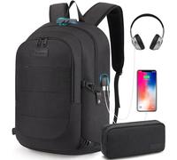 Tzowla Mochila Portatil para Hombre y Mujer,Mochila Viaje Zntirrobo Impermeable con Carga USB y Cloqueo para Computadora portatil de 14/15,6 Pulgadas/Accesorios de Computadora-Negro