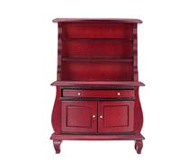 TZOXTLH 1:12 Casa de muñecas Estantería en Miniatura Estantería de Madera de Estilo Europeo Accesorios para casa de muñecas Foto Prop (Roja)