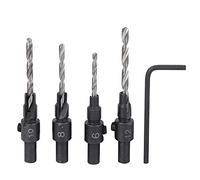 TZOXTLH 4 piezas broca avellanadora varilla de válvula redonda cónica + llave herramienta manual accesorio para carpintería