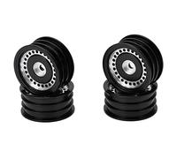 TZOXTLH 4 Uds aleación de aluminio RC coche 24 orificios cubo de rueda para Axial SCX24 AXI90081 AXI00001 1/24 RC Car (Negra)