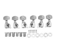 TZOXTLH Clave de afinación de Cuerdas de Guitarra Perillas de afinador cuadradas Completamente Cerradas con Tornillos Tuercas Piezas de arandela (Plata)