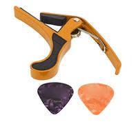 TZOXTLH Juego de guitarra eléctrica de aleación de liberación rápida con 2 púas de guitarra para mandolina banjo, Gold, Informal