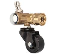 TZOXTLH Rueda giratoria del limpiador del tren de rodaje con conector rápido de 1/4 pulg. Adaptador de arandela a presión de latón Accesorio de rueda conjunta para limpieza de