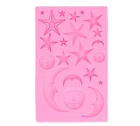 TZOXTLH Sun Moon Star Cake Fondant Molds Silicone Cupcake Decoration Molds for Pudding Ice Cream