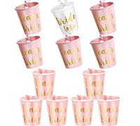 TZQFROCE 12 vasos de chupito con cadena, regalos para novia, vasos de chupito para colgar, perlas del equipo de novia de chupito, collar cómodo para reuniones, fiestas, fiestas, amigos, familia